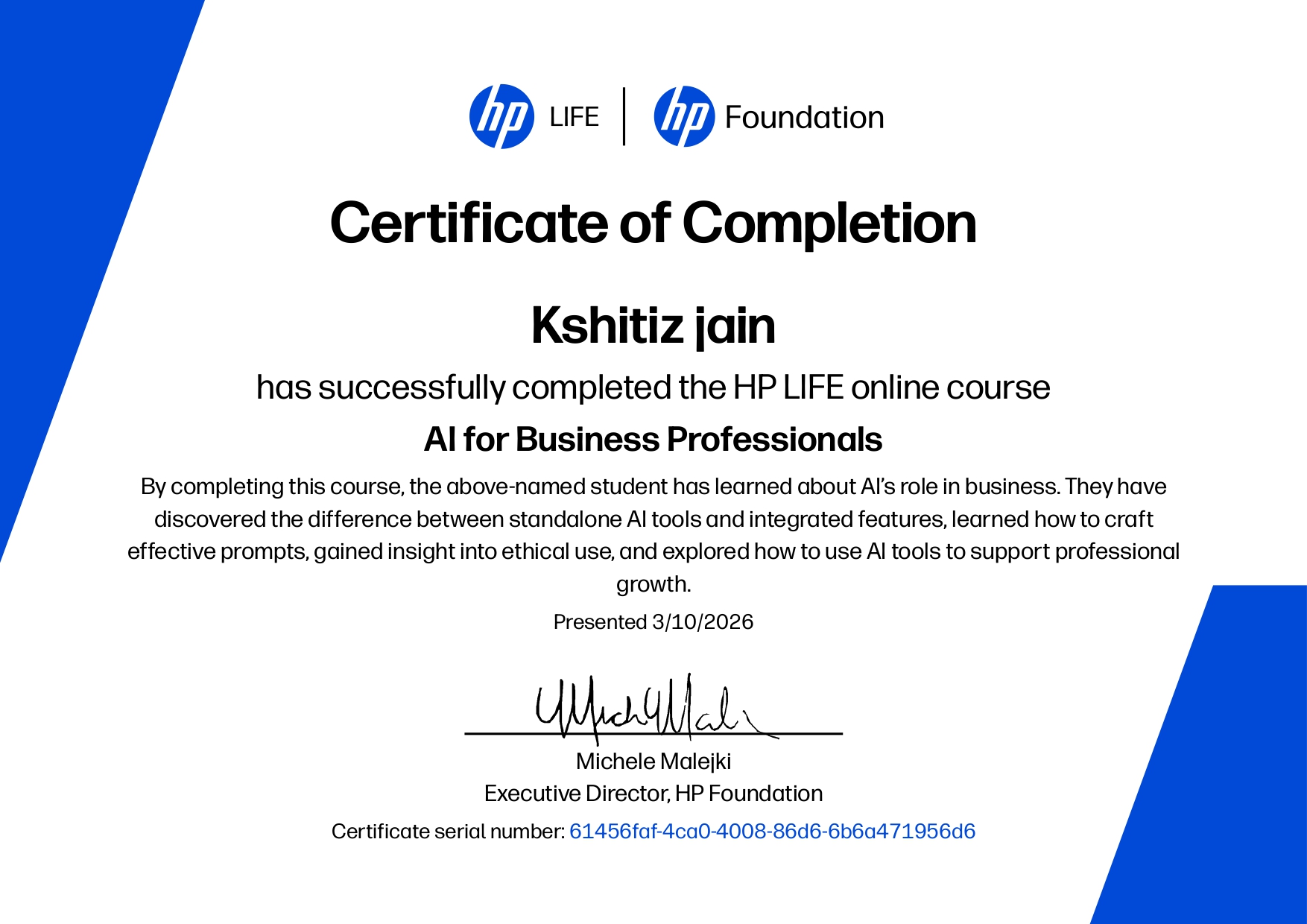 Certificate 2